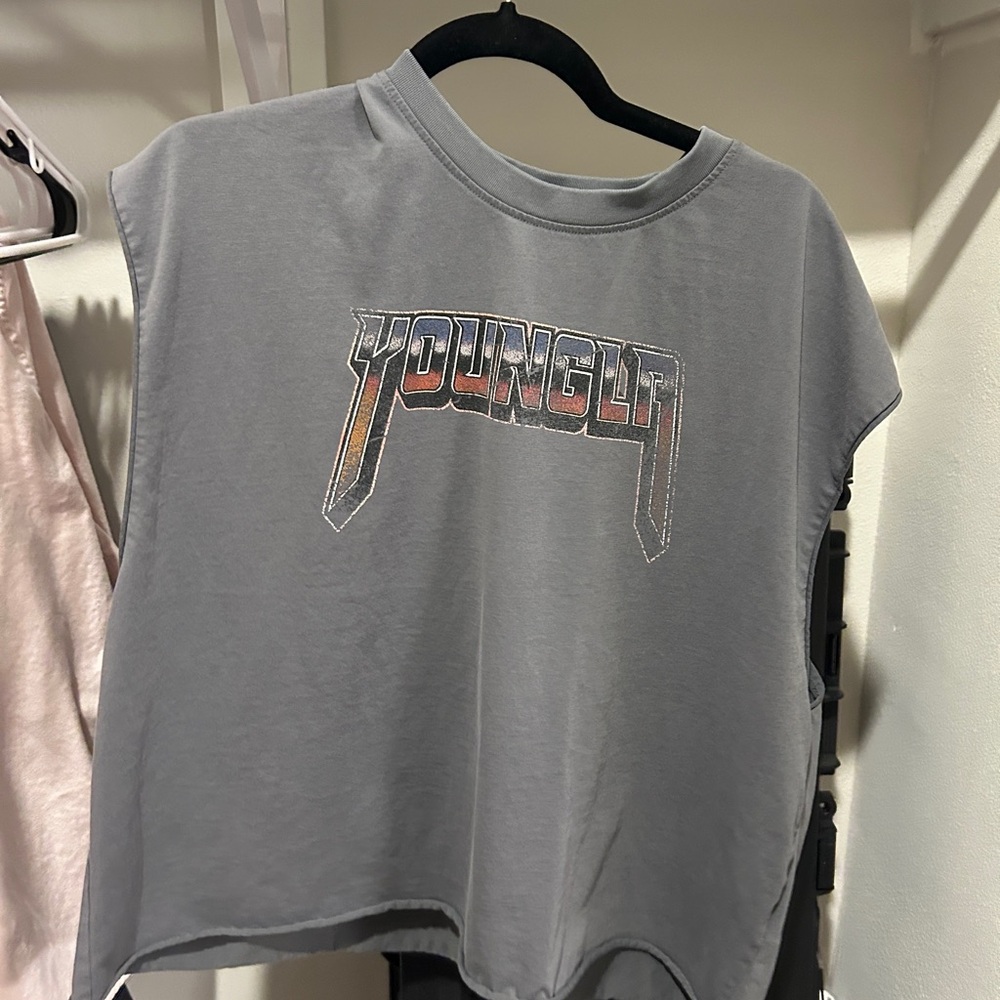 YoungLA Gray Sleeveless Tank Top